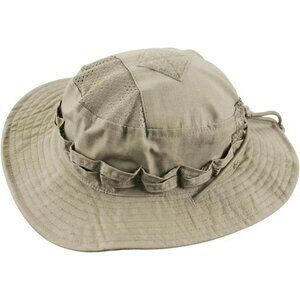 Unisex Khaki Wide Brim Boonie Breathable Uv Protection Classic Bucket Sun Hat